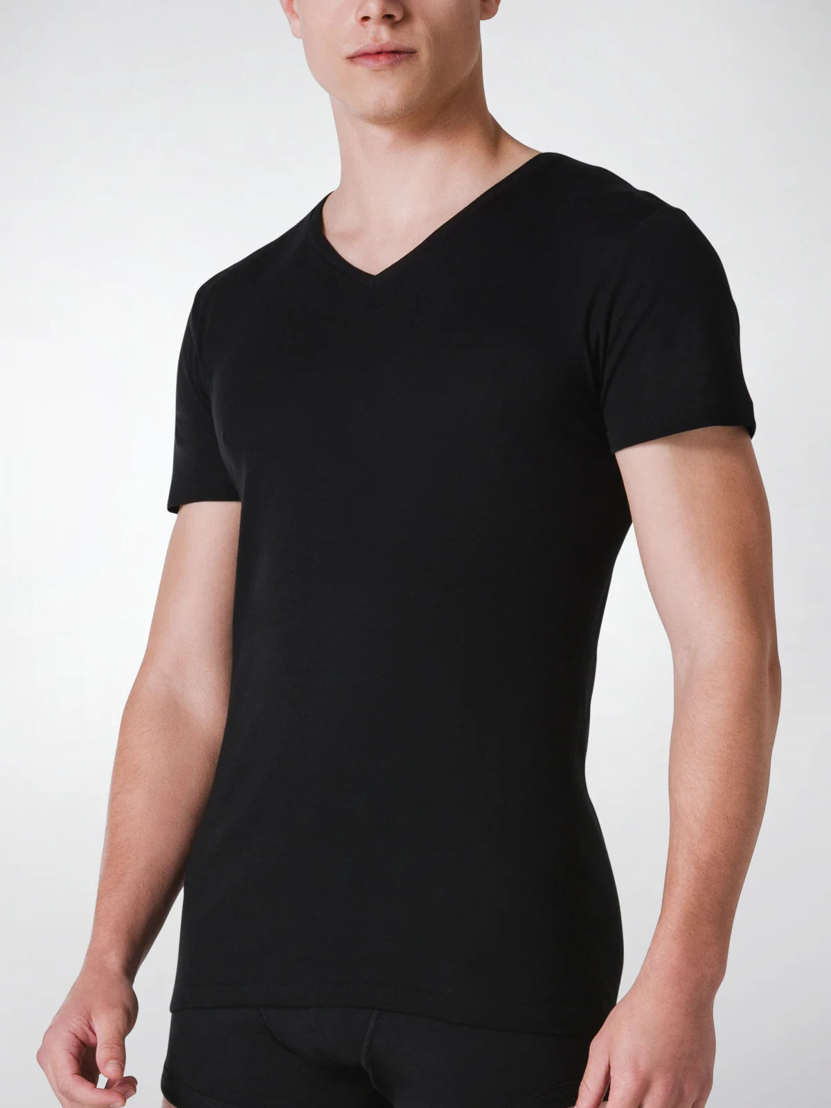 Speedy Line Maglia Scollo a V Mezza Manica Caldo Cotone Pack 3pz. OP04