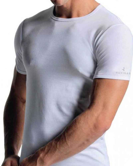T-Shirt Navigare Girocollo art. 570 Cotone Bielastico Pack 3pz. Bianche