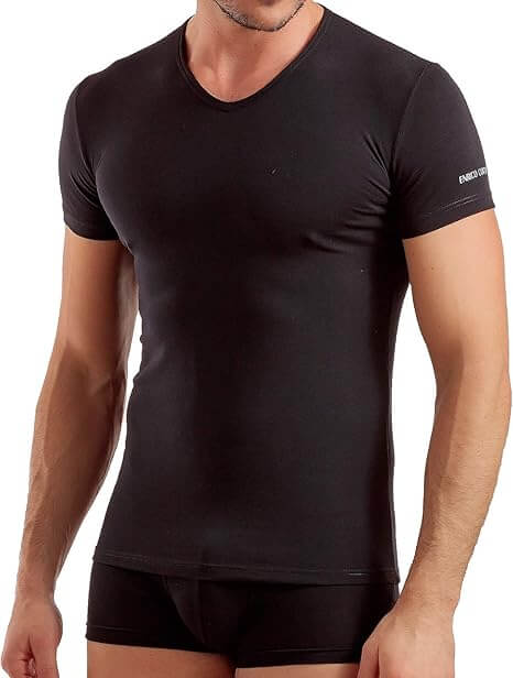 T-Shirt Enrico Coveri Scollo a V Uomo art. 1001 Bielastico Pack 3pz. Assortito
