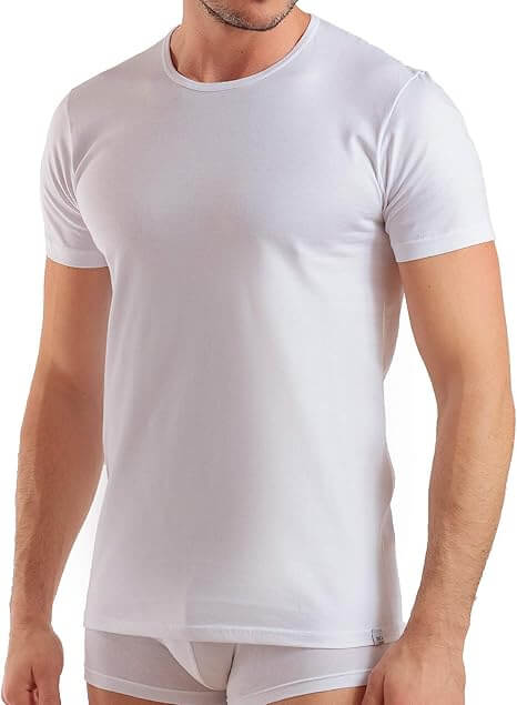 T-Shirt Enrico Coveri Girocollo Art. 1100 Cotone Pettinato Pack 3pz. Bianche