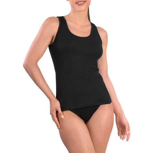 Speedy Line Canotta Donna Op-26 Nera Spalla Larga Pack 6pz.