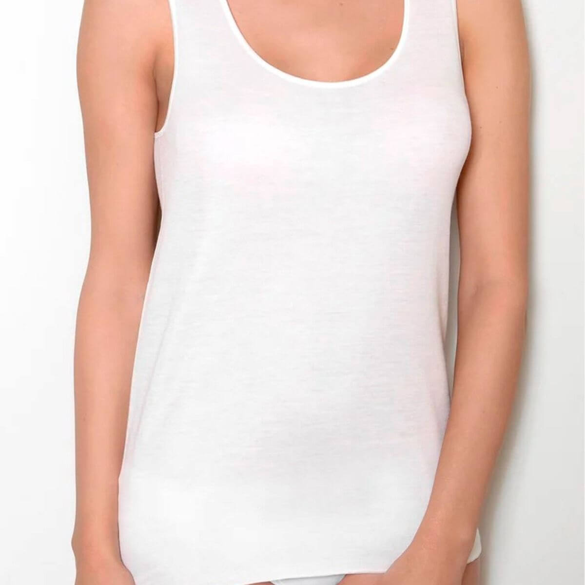 Speedy Line Canotta Donna Op-26 Bianca Spalla Larga Pack 6pz.